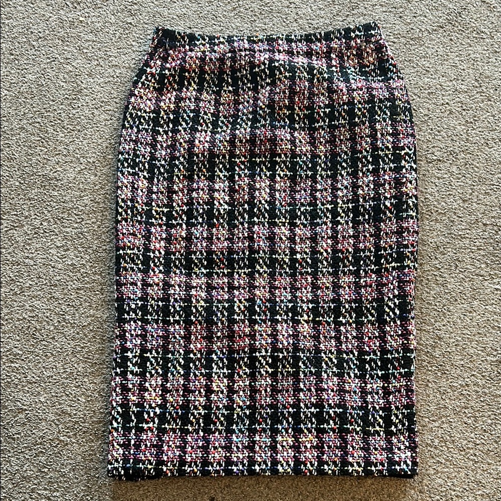 Halogen Pink and Black Knee-Length Pencil Skirt
